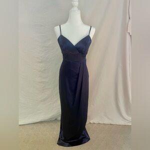Formal Navy Spaghetti Strap Dress